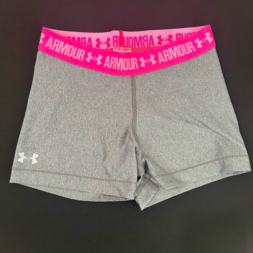 Under Armour  girls Gray and Pink Shorts
